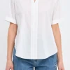 ENGLISH FACTORY Tops*- Side Slit Long Shirt WHITE