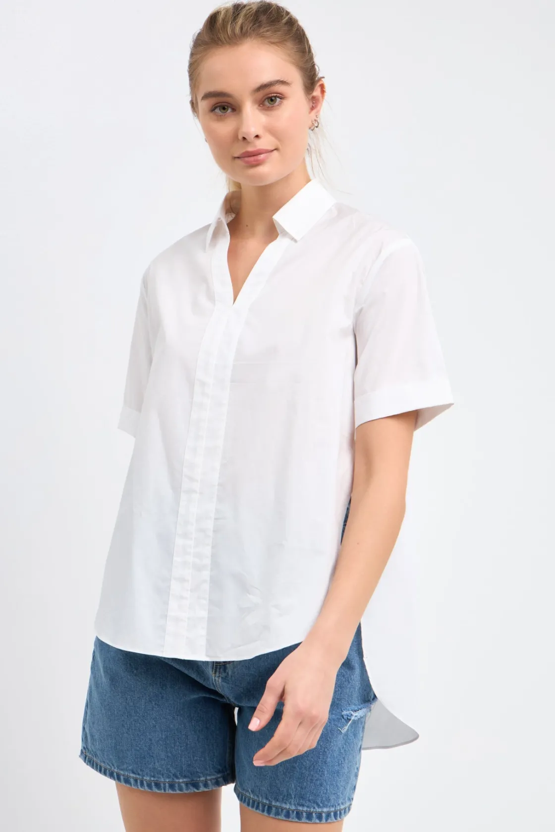english_factory__side_sli_3.webp ENGLISH FACTORY Tops*- Side Slit Long Shirt WHITE