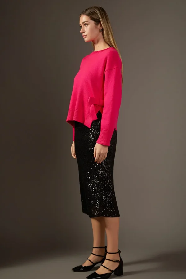 ENGLISH FACTORY Sweaters & Knits | Tops*- Side Tie Crewneck Sweater