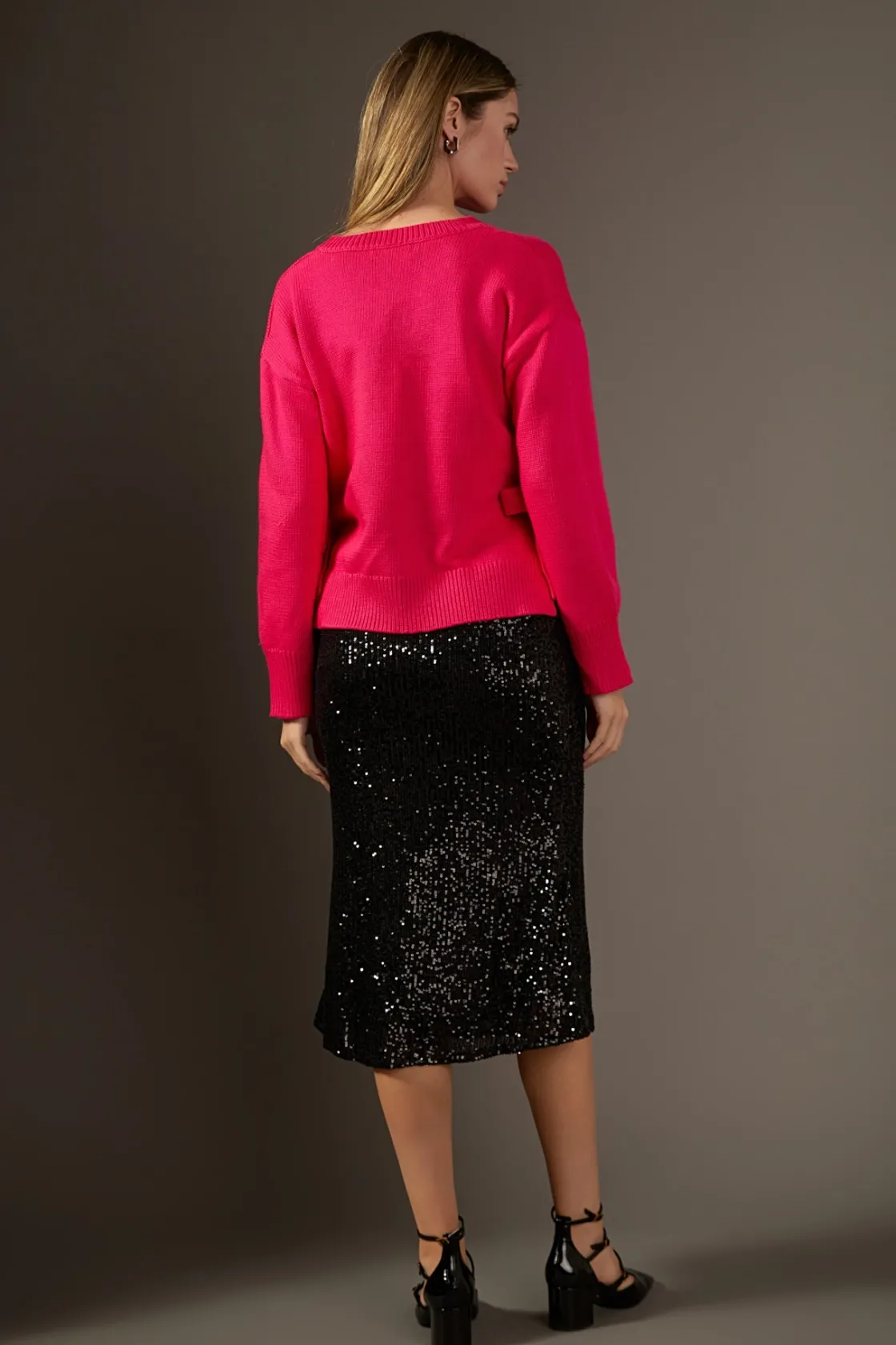 english_factory__side_tie_2.webp ENGLISH FACTORY Sweaters & Knits | Tops*- Side Tie Crewneck Sweater