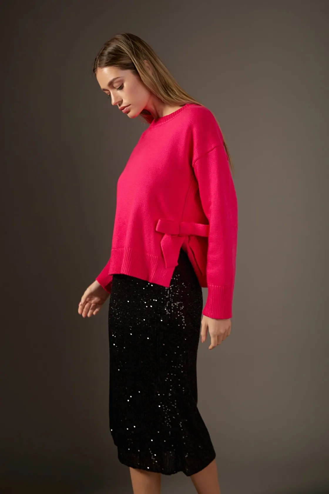 english_factory__side_tie_3.webp ENGLISH FACTORY Sweaters & Knits | Tops*- Side Tie Crewneck Sweater