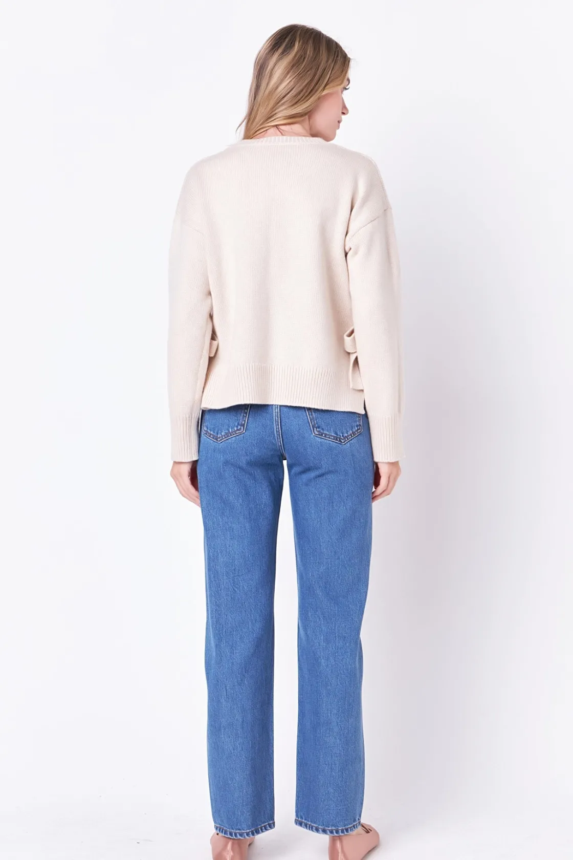 english_factory__side_tie_7.webp ENGLISH FACTORY Sweaters & Knits | Tops*- Side Tie Crewneck Sweater