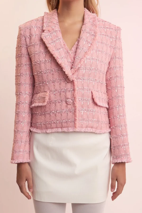 ENGLISH FACTORY Matching Sets | Blazers*- Single-Breasted Tweed Blazer PINK