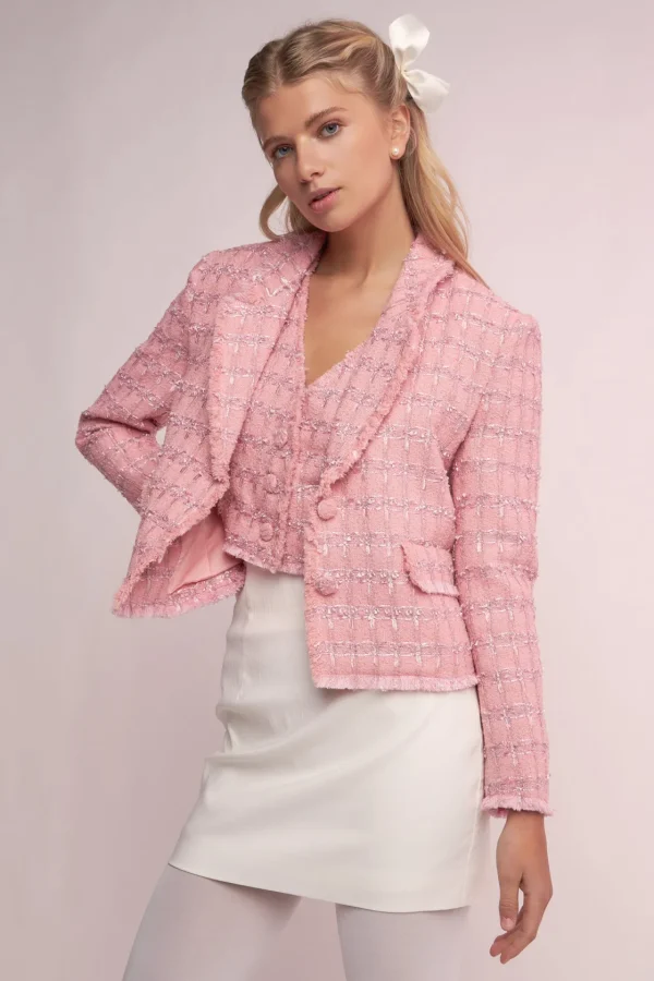 ENGLISH FACTORY Matching Sets | Blazers*- Single-Breasted Tweed Blazer PINK