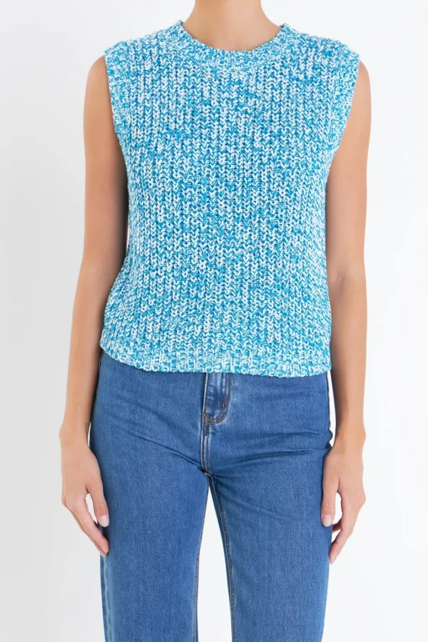 ENGLISH FACTORY Sweaters & Knits | Tops*- Sleeveless Ribbed Knit Sweater