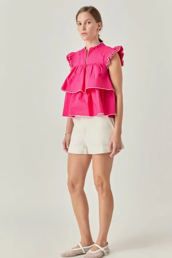 ENGLISH FACTORY Shirts & Blouses | Tops*- Sleeveless Tiered Top