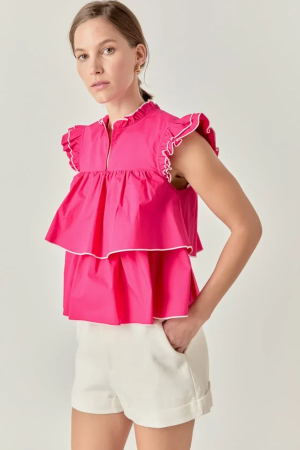 ENGLISH FACTORY Shirts & Blouses | Tops*- Sleeveless Tiered Top