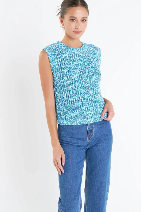 ENGLISH FACTORY Sweaters & Knits | Tops*- Sleeveless Ribbed Knit Sweater