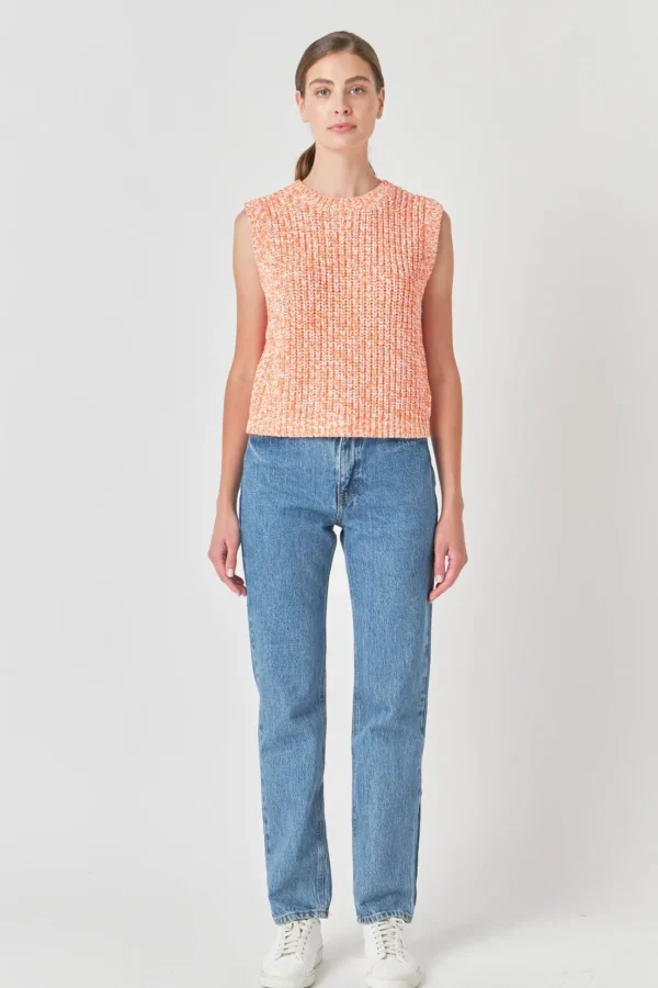 ENGLISH FACTORY Sweaters & Knits | Tops*- Sleeveless Ribbed Knit Sweater