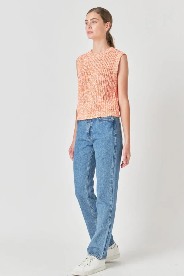 ENGLISH FACTORY Sweaters & Knits | Tops*- Sleeveless Ribbed Knit Sweater