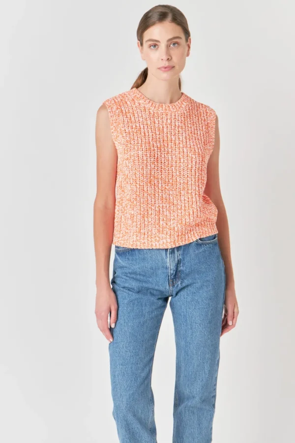 ENGLISH FACTORY Sweaters & Knits | Tops*- Sleeveless Ribbed Knit Sweater