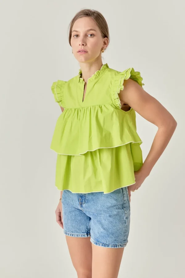 ENGLISH FACTORY Shirts & Blouses | Tops*- Sleeveless Tiered Top
