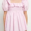 ENGLISH FACTORY Tops*- Smocked Square Neck Puff Sleeve Top PEONY