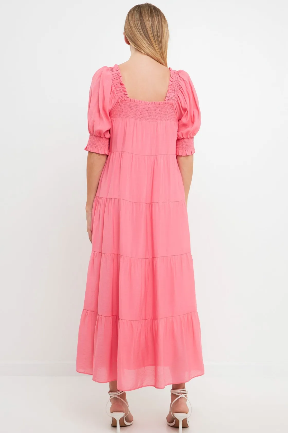 english_factory__smocked__6.webp ENGLISH FACTORY Boho Dresses | White Dresses*- Smocked Baby Doll Maxi