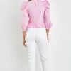 ENGLISH FACTORY Tops*- Smocking Detail Poplin Blouse PASTELPINK