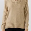 ENGLISH FACTORY Sweaters & Knits | Tops*- Solid Knit Zip Pullover TAUPE