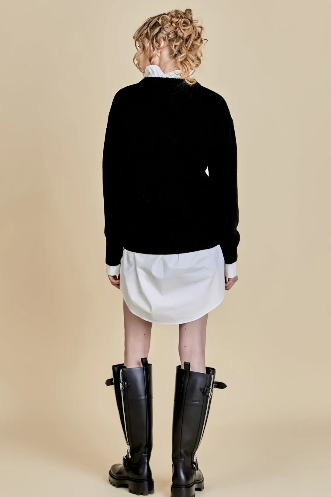 english_factory__sparkle__2.webp ENGLISH FACTORY Sweaters & Knits | Tops*- Sparkle Lettering Sweater BLACK