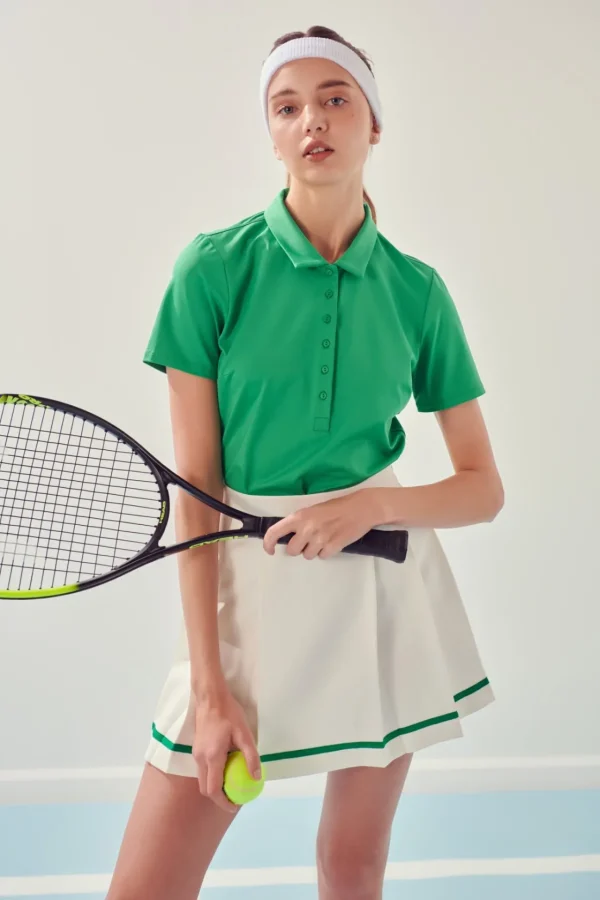 ENGLISH FACTORY Tops*- Sportswear Short Sleeve Stretched Top