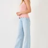 ENGLISH FACTORY Tops*- Square neckline Scallop Edge Knit Tank Top PINK