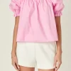 ENGLISH FACTORY Tops*- Square neckline Puff Sleeve Top