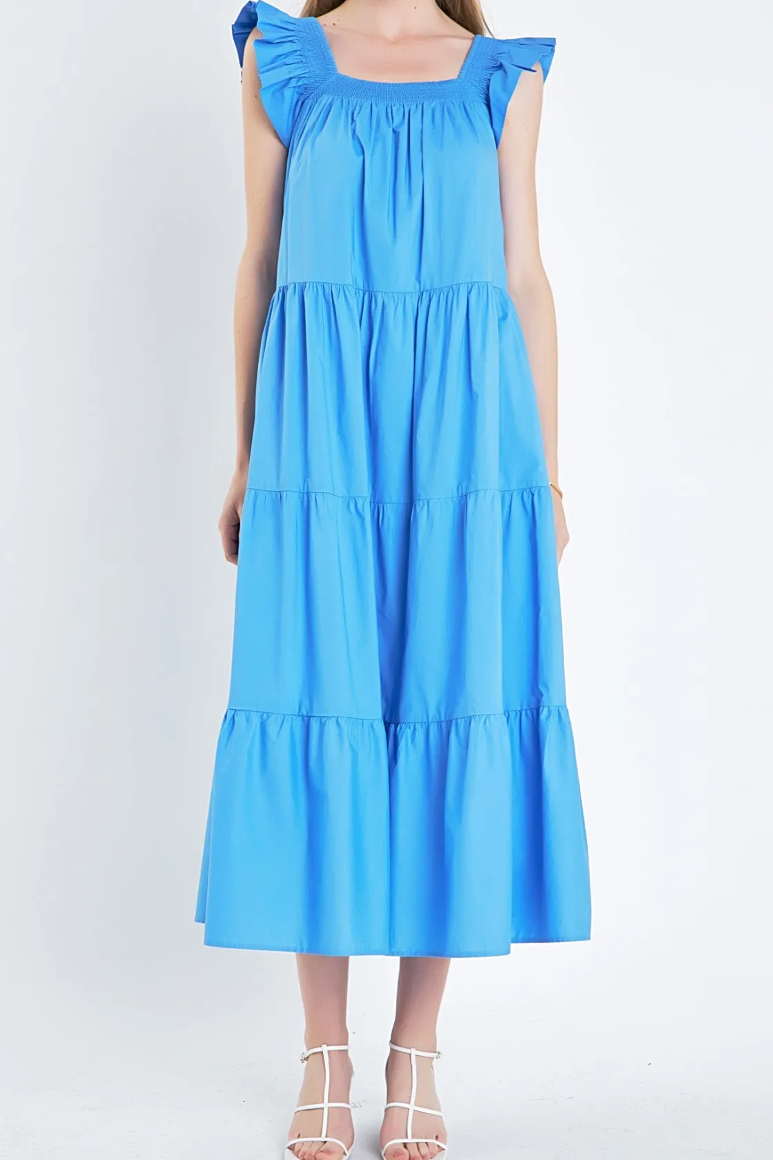english_factory__square_n_10-1.webp ENGLISH FACTORY Boho Dresses | Tops*- Square Neck Ruffle Detail Tiered Midi Dress