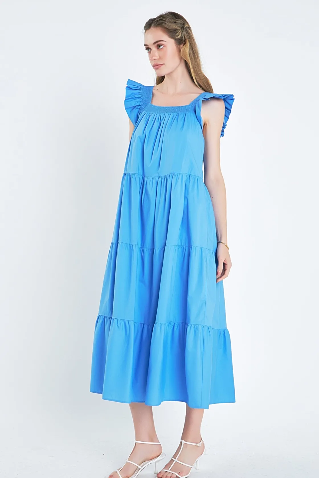 english_factory__square_n_11-1.webp ENGLISH FACTORY Boho Dresses | Tops*- Square Neck Ruffle Detail Tiered Midi Dress