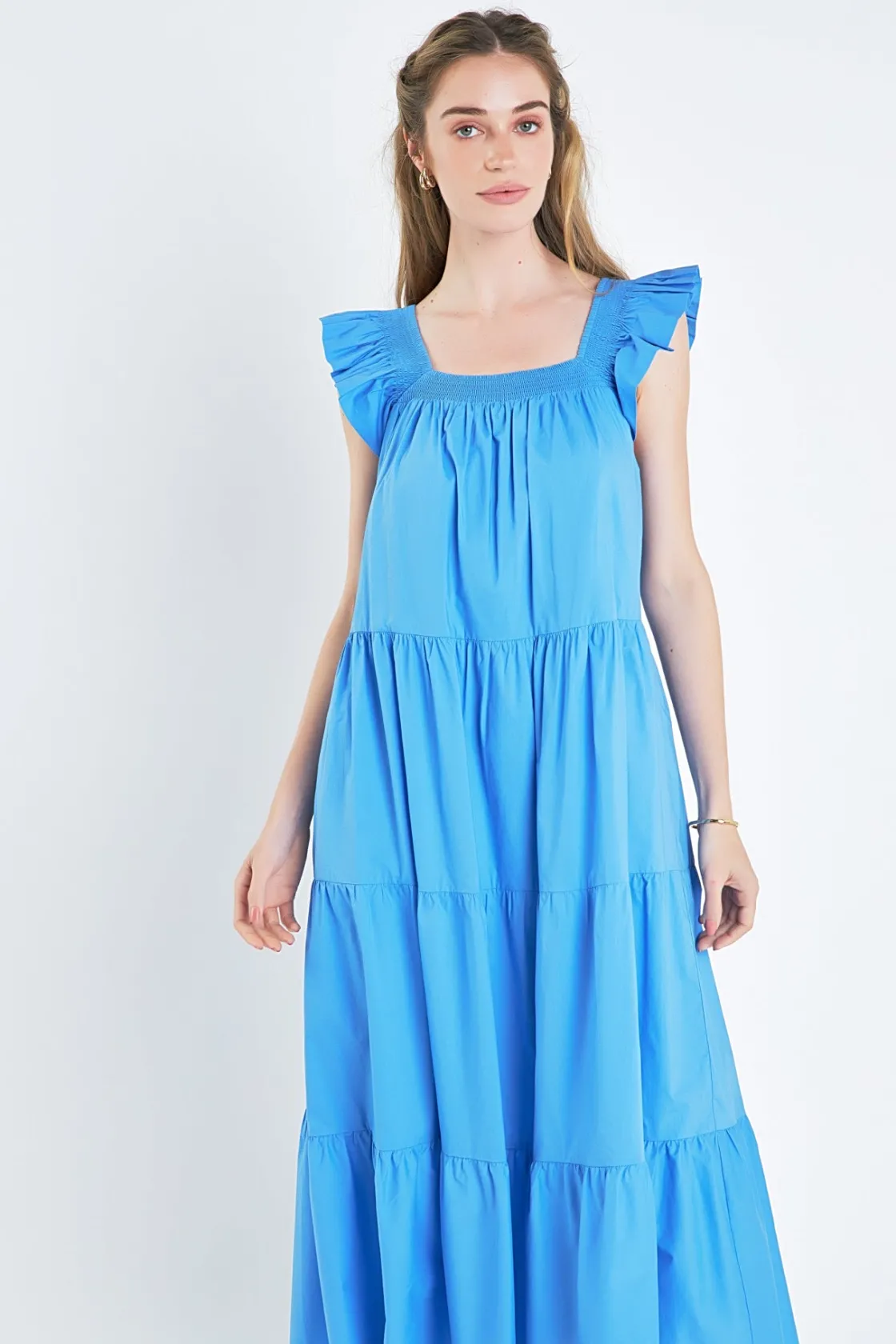 english_factory__square_n_13-1.webp ENGLISH FACTORY Boho Dresses | Tops*- Square Neck Ruffle Detail Tiered Midi Dress