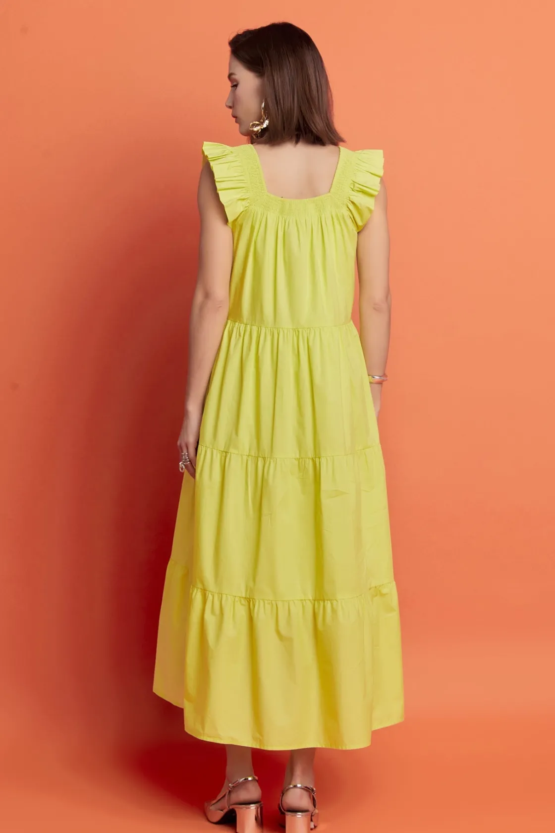 english_factory__square_n_22-1.webp ENGLISH FACTORY Boho Dresses | Tops*- Square Neck Ruffle Detail Tiered Midi Dress