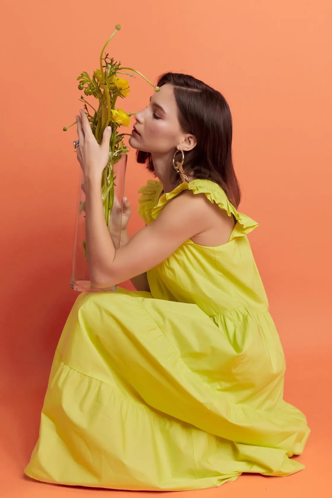 english_factory__square_n_23-1.webp ENGLISH FACTORY Boho Dresses | Tops*- Square Neck Ruffle Detail Tiered Midi Dress