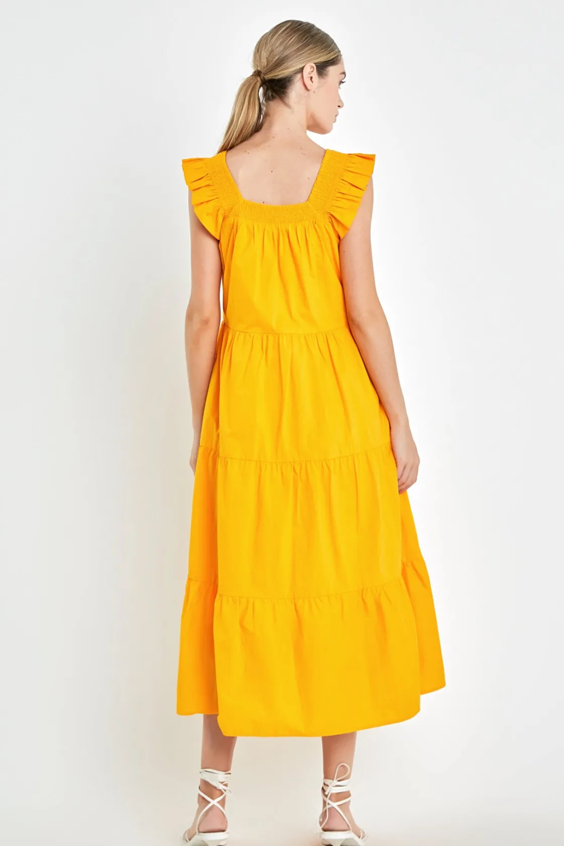 english_factory__square_n_27-1.webp ENGLISH FACTORY Boho Dresses | Tops*- Square Neck Ruffle Detail Tiered Midi Dress