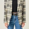 ENGLISH FACTORY Blazers | Tops*- Statement Plaid Blazer CREAM