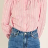 ENGLISH FACTORY Shirts & Blouses | Tops*- Stripe Button Front Shirt in Pink PINKMULTI