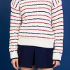 ENGLISH FACTORY Tops*- Stripe Cable Knit OFFWHITE