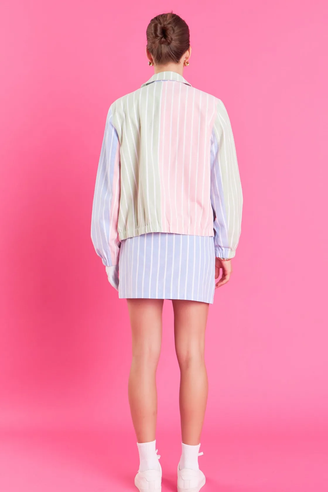 english_factory__stripe_c_2-4.webp ENGLISH FACTORY Jackets & Coats | Tops*- Stripe Color Block Jacket MULTI