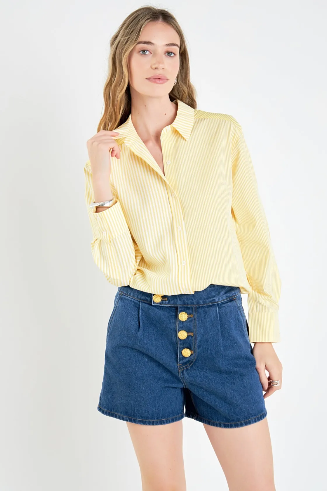 english_factory__stripe_c_3-2.webp ENGLISH FACTORY Shirts & Blouses | Tops*- Stripe Colorblock Shirts