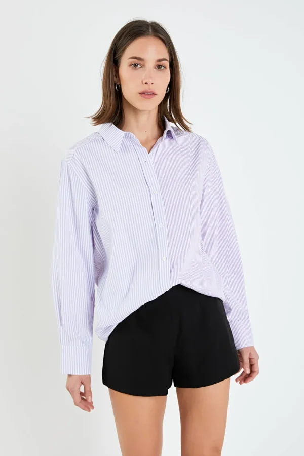 ENGLISH FACTORY Shirts & Blouses | Tops*- Stripe Colorblock Shirts
