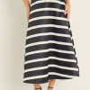 ENGLISH FACTORY Skirts | Tops*- Stripe Full Midi Skirt BLACK/WHITE