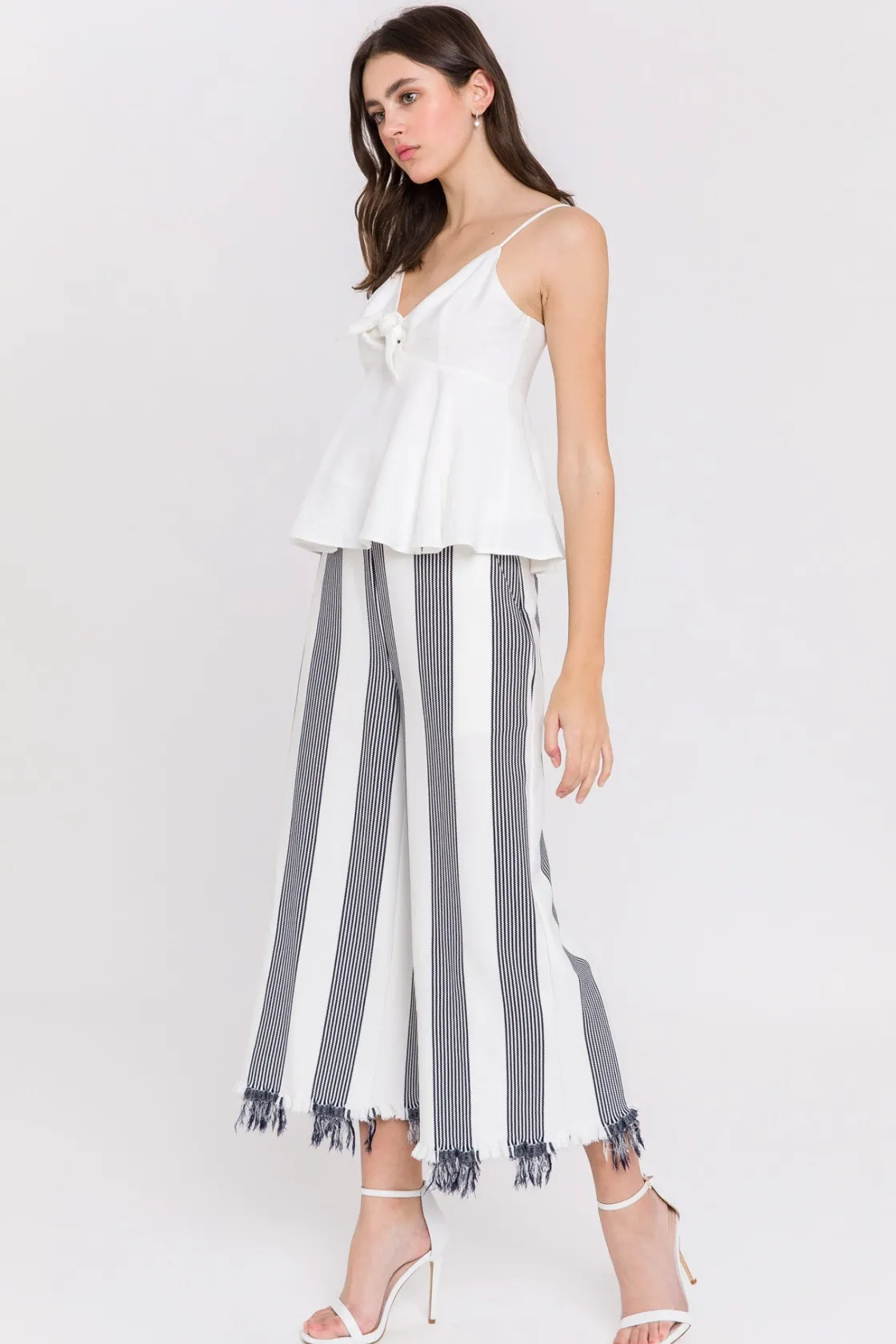 english_factory__stripe_f_6.webp ENGLISH FACTORY Pants | Tops*- Stripe Fringe hem Pants