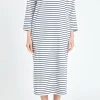 ENGLISH FACTORY Tops*- Stripe Jersey Midi Dress WHITE/NAVY