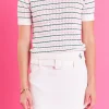 ENGLISH FACTORY Tops*- Stripe Knit Top WHITEMULTI