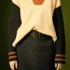 ENGLISH FACTORY Sweaters & Knits | Tops*- Stripe Knitted Half Zip up Sweater