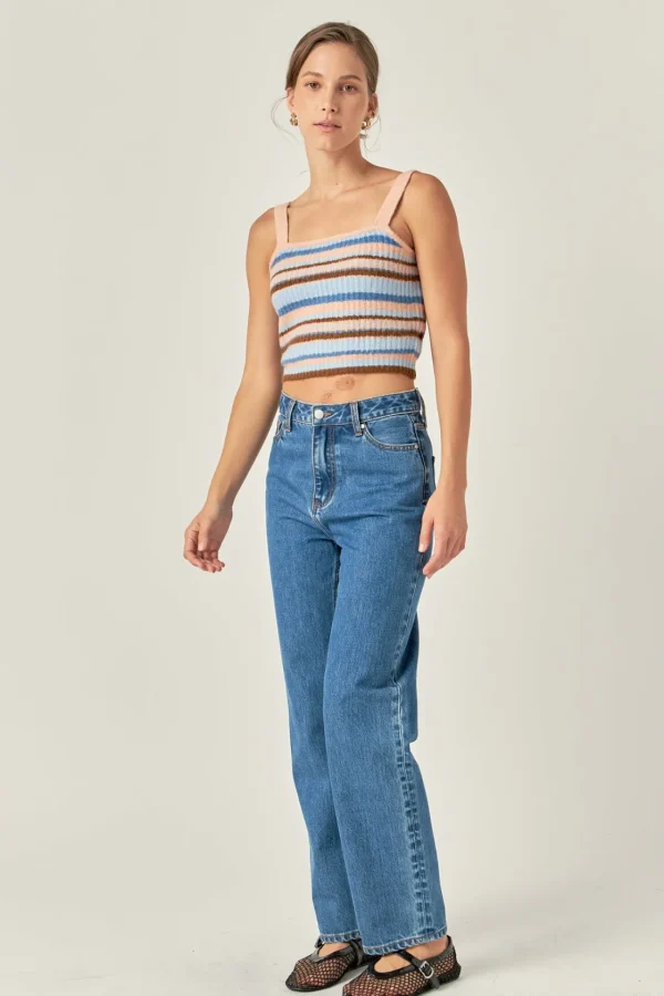 ENGLISH FACTORY Tops*- Stripe Knit Tank Top MULTI