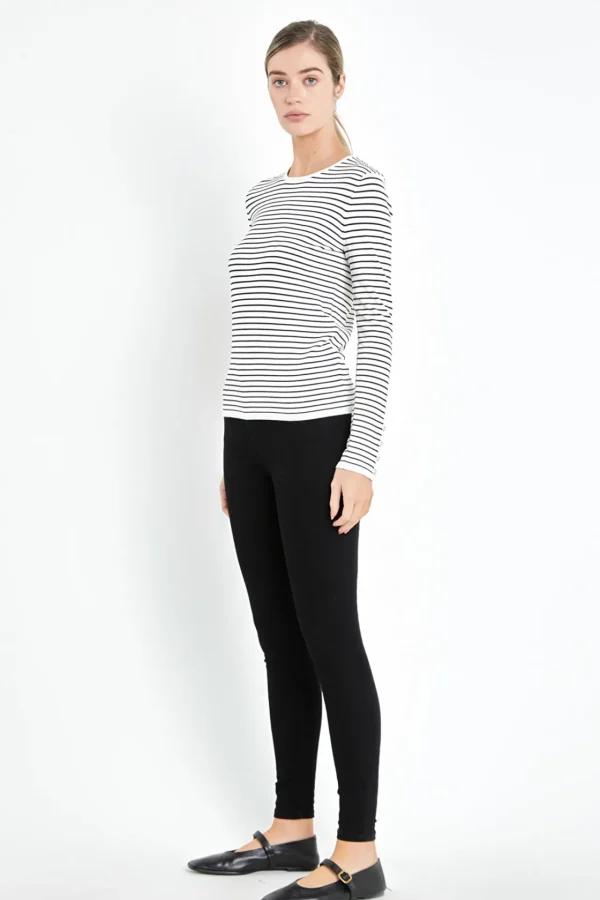 ENGLISH FACTORY Sweaters & Knits | Tops*- Stripe Knit Sweater CREAM/BLACK