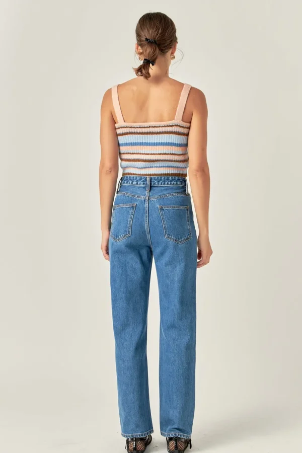 ENGLISH FACTORY Tops*- Stripe Knit Tank Top MULTI