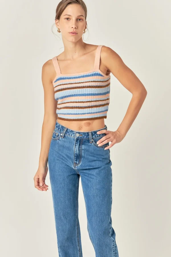 ENGLISH FACTORY Tops*- Stripe Knit Tank Top MULTI