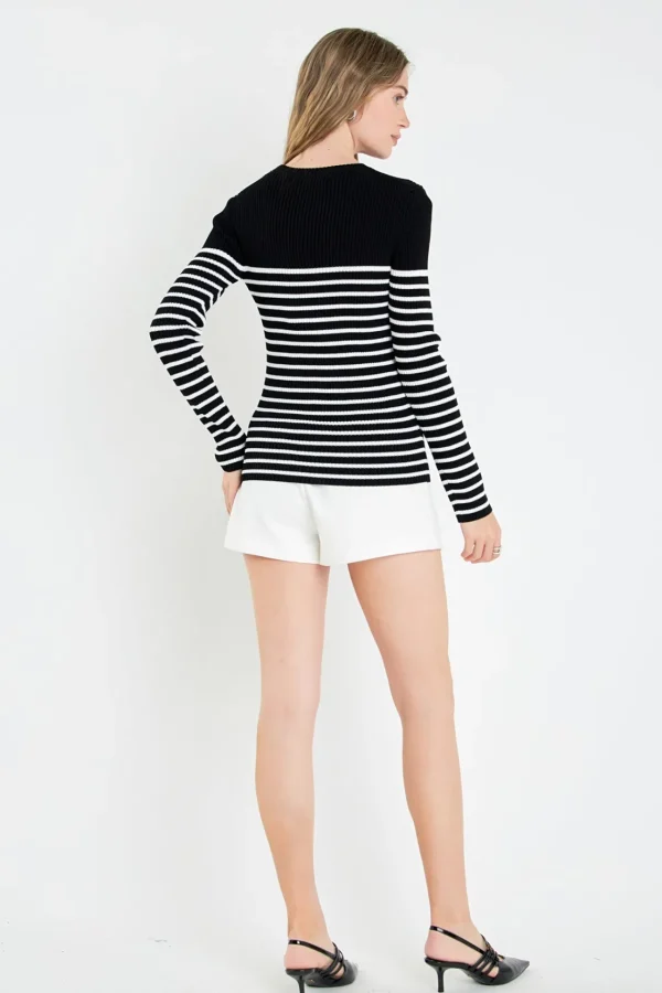 ENGLISH FACTORY Sweaters & Knits | Tops*- Stripe Long Sleeve Knit Top