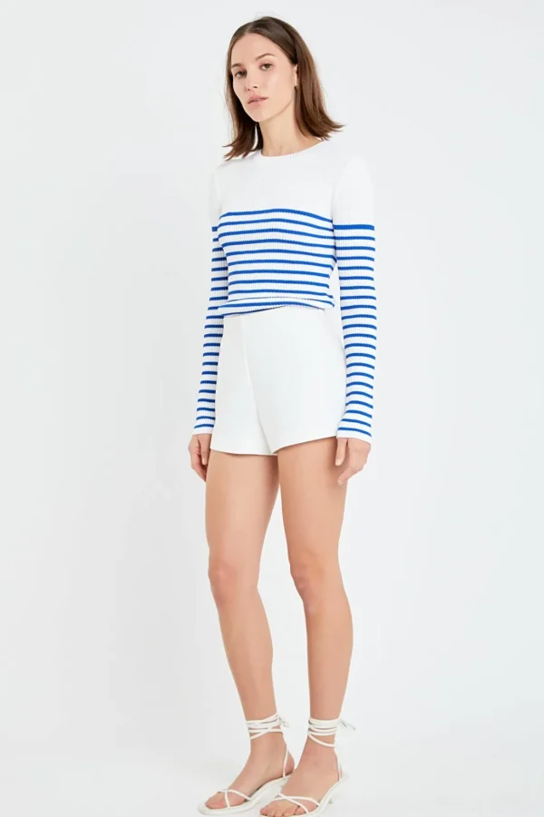 ENGLISH FACTORY Sweaters & Knits | Tops*- Stripe Long Sleeve Knit Top