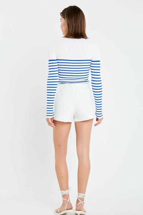 ENGLISH FACTORY Sweaters & Knits | Tops*- Stripe Long Sleeve Knit Top