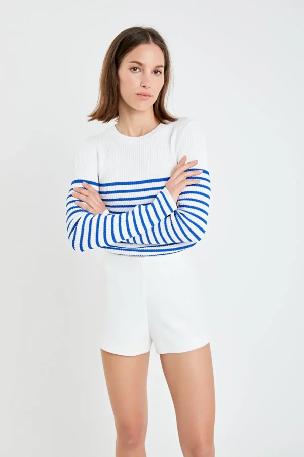 ENGLISH FACTORY Sweaters & Knits | Tops*- Stripe Long Sleeve Knit Top
