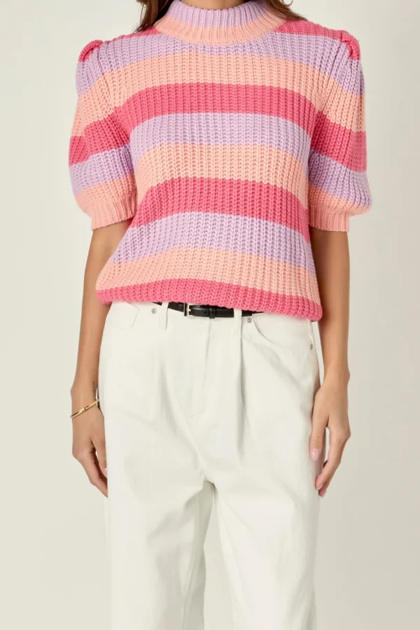 ENGLISH FACTORY Sweaters & Knits | Tops*- Stripe Mockneck Sweater